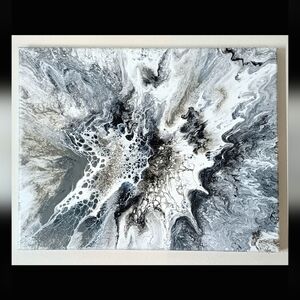 Black Ocean Abstract Acrylic Painting